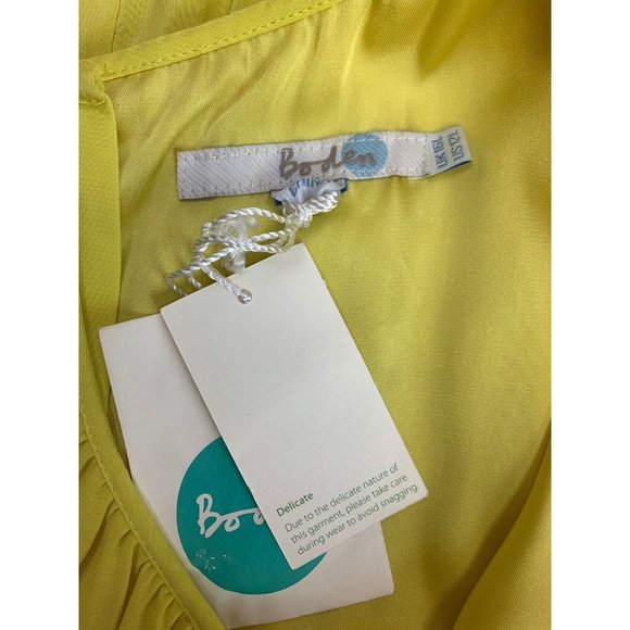 Boden Yellow Pleated Sheath Dress UK 16L US12L Knee Length NWT - Picture 10 of 12